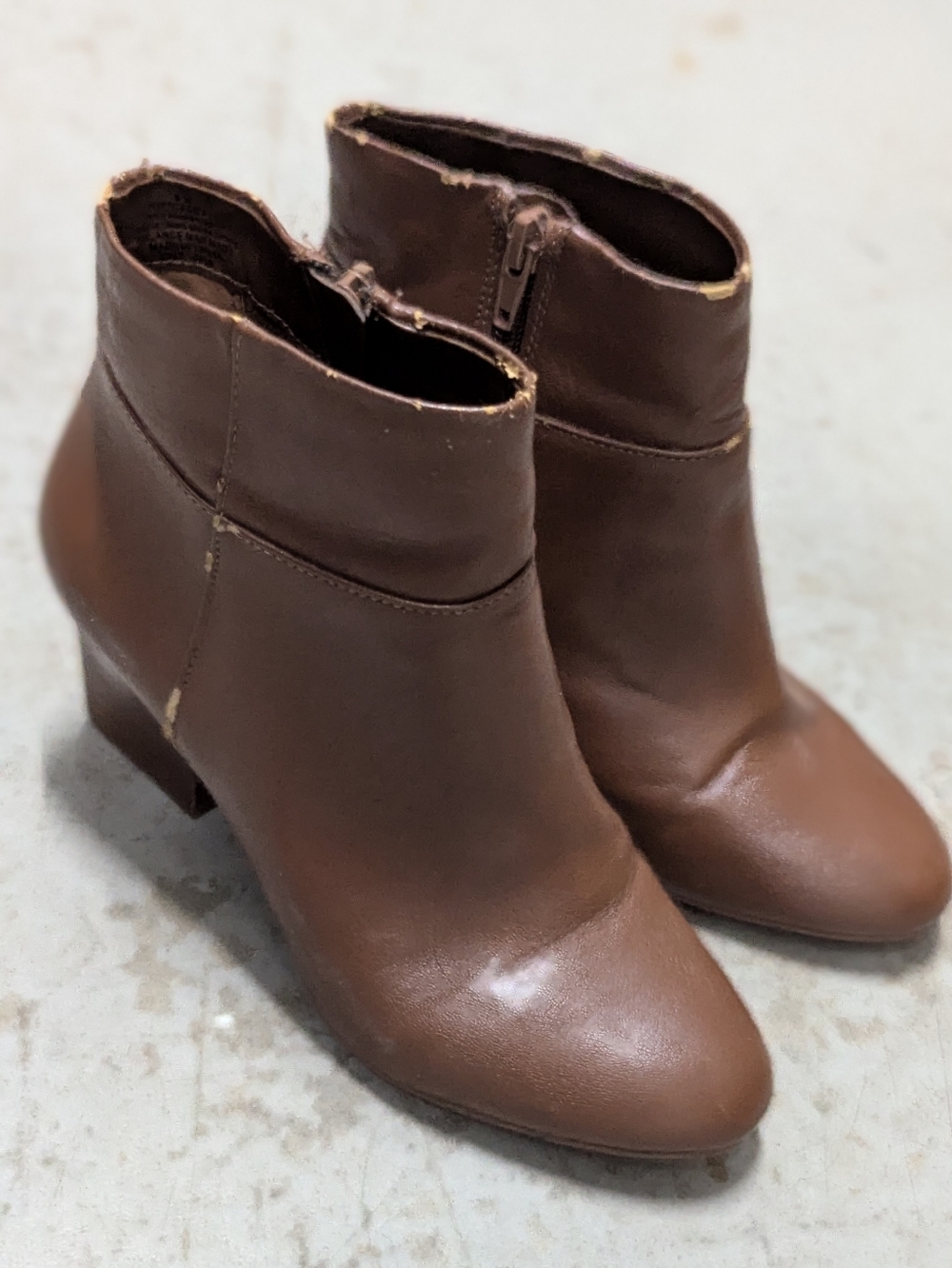 Nine West Brown Women's Ankle Boots - Classic Zip Heels